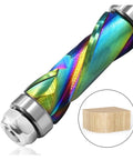 Top Tier Solid Carbide Trim Bit With 1/4 Inch Shank For Precision Woodworking CNC Router Carving Jobs Fits Most Engraving Machines Like A Champ! showing colorful spiral design