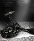 Heavy Duty Metal Spinning Reel For Long Casts With Oblique Mouth Shallow Cup Two Tone Carved Cup Built Tough For Outdoor Fishing