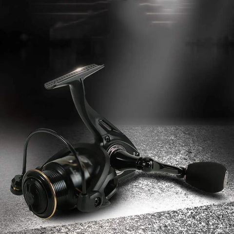 Heavy Duty Metal Spinning Reel For Long Casts With Oblique Mouth Shallow Cup Two Tone Carved Cup Built Tough For Outdoor Fishing