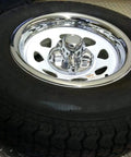 Set Of 4 Chrome Plated Trailer Hub Covers For 16 Inch Wheels, ABS Plastic Quick Trim, Fits Eight 13/16 Lug Nuts 6.5 Circle