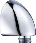 Angled view of Sturdy Chrome Wall Mount Elbow for Handheld Shower System, 90 Degree Supply Fitting, Durable Metal Construction
