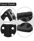 Close-up of Rotating Concealed Hinges For Electric Boxes And Cabinets, Black Plastic Butt Hinges, detailed product view