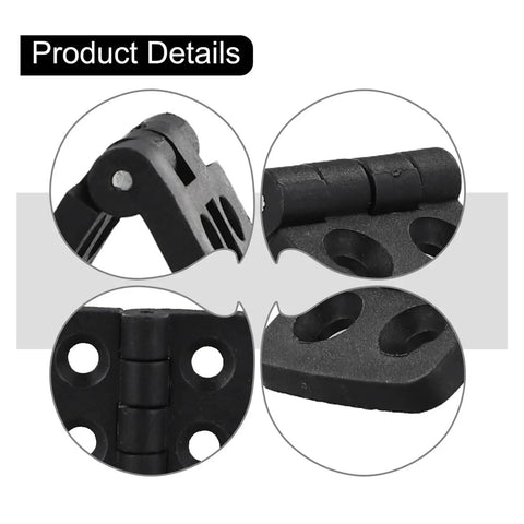 Close-up of Rotating Concealed Hinges For Electric Boxes And Cabinets, Black Plastic Butt Hinges, detailed product view