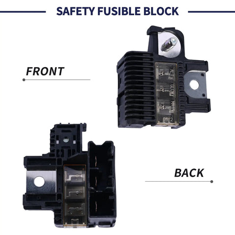 Premium Safety Fusible Block For Toyota Forklift 7FD 8FD10-35 Series showing front and back views with fuses for easy installation.