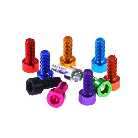 Colorful Aluminum DIN912 Hex Socket Cap Head Screws Set M3 M4 M5 M6 Machine Bolts Anodized Orange Finish 10 Pieces DIY Metalworking Fasteners