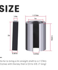 Heavy Duty Shaft Adapter From 1 Inch Straight Shaft To 1-7/16 Inch, Fits Gas Engine Pulleys, Includes 1/4 To 3/8 Inch Key, 2 Inch Long, Black, Sleeve Attachment For Easy Pulley Conversion. size diagram showing 1in to 1-7/16in adapter and 1/4in key