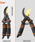 Heavy Duty Pruning Shears For Garden Work With Foam Grip Handles, Bypass Hand Pruners And Eight Inch Garden Clippers