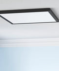 2x2 Ft Surface Mount Ceiling Light Panel Flush Mount Slim Edge Lit Fixture in Matte Black for Kitchen Home or Office