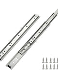 20 Inch Full Extension Drawer Slides, 5 Pairs, Side Mount, Ball Bearing, 100 Lb Capacity, Heavy Duty, Smooth Quiet Operation, Easy Install With Screws