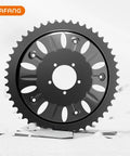 46T 16.5mm Offset Chainring For BBS-HD Mid Drive Kit displayed, one-piece sprocket, smooth design for eBike upgrade.