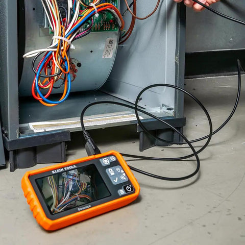 Rugged Utility Borescope Endoscope Camera with 9.8 ft Waterproof Gooseneck used for appliance inspection in wires and ducts