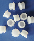 10 Piece Silicone Rubber Snap On Hole Plugs With O Ring Set Assorted Black White Transparent Caps For Pipes Machinery Auto Food Processing Temperature Range Minus 40C To 250C Pro Grade Tough Seals Kit white silicone plugs on blue background