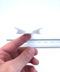 Person holding 20 Pieces 4 Inch DIN Rail Slotted Aluminum RoHS Compliant Built Tough Modular Rail For Mounting Large Components 35mm Wide 7.5mm High