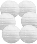Six Inch White Paper Lanterns Set Of Six Hanging Round Lanterns For Birthday Party Wedding Christmas Bridal Home Decor