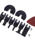 33 Piece Universal Oscillating Multitool Blade Set Heavy-Duty with various blades and sanding plate for wood, metal, plastic cutting