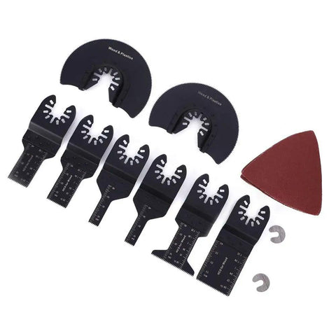 33 Piece Universal Oscillating Multitool Blade Set Heavy-Duty with various blades and sanding plate for wood, metal, plastic cutting