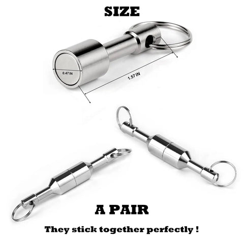 Keychain Magnet For Testing Brass And Jewelry, Pocket Neodymium Magnetic Tester For Iron Nickel Cobalt, Gold Or Silver Color, Ferrous Metal Verification Magnet And Hanging Keys Holder D12mm