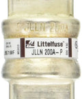Heavy Duty Class T Fast Acting Electrical Fuse 200 Amp 300 Vac 125 Vdc Gray Industrial Panel component view showing label and connections.