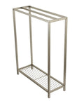 Edenscape Freestanding Towel Rack Brushed Nickel With Super Sturdy Solid Steel Construction Three 24 Inch Bars Generous Bottom Storage
