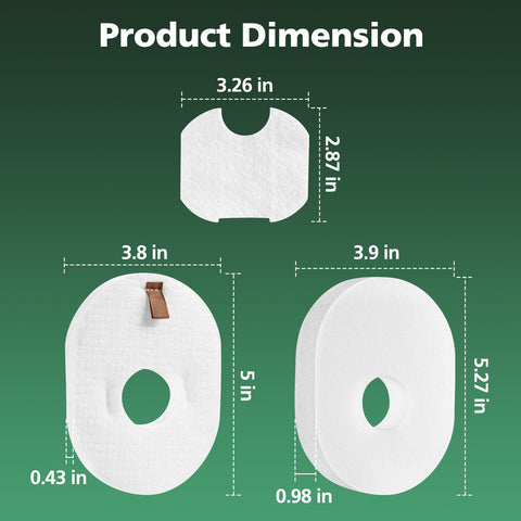 2 Pack Foam And Felt Filter Replacement Kit For Rocket Ultra Light Vacuum HV300 HV300W HV301 HV302 HV305 HV310 UV450 dimensions