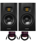 Pro Studio Monitor Bundle With T5V 5 Inch 70W 2 Way Active Nearfield Monitors Pair Plus 20 Foot XLR Cables And IEC Power Cords