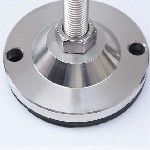 Beefed Up Heavy Duty Stainless Steel Leveling Feet 4 Pack For Workbenches Tables Machinery Shelves And Office Furniture Adjustable Height Anti Scratch Easy Install Durable Feet For Any Workspace, close-up