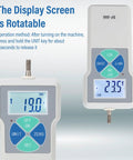 SF 500 500N Digital Force Tester Push And Pull Dynamometer With 100 240V Power High Precision Sensor Fast Readouts And Long Battery Life Ideal Workhorse For Lab And Shop Testing, rotating display