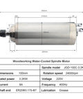 Built Tough CNC Water Cooled Spindle Motor 3.2Kw Featuring Liquid Cooling System, 100mm size for precise milling and engraving.