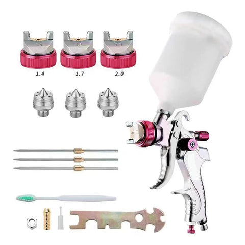 Pro Grade Adjustable Paint Sprayers Featuring Hella Slick Flow Control And Premium Stainless Steel Airbrush Kit for various autos.