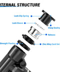 Exploded view of Pneumatic 1/4 Inch Tube OD Five Way Push Lock Union Cross Fittings showing internal components and structure