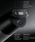 Smart Electric Vacuum Coffee Canister With Bright Digital Screen And Handy Timer showing top buttons and display features.