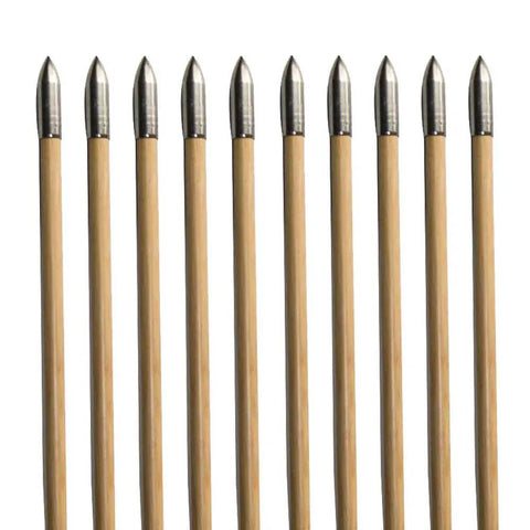 100 Grain Glue On Field Points For Archery Target Practice, Replacement Arrow Tips, Bamboo Arrows, 9mm Outer Diameter