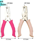 Two Size Hole Punch Set With One Quarter Inch And One Eighth Inch Holes, 2 Pack Craft Punchers with silicone grip handles for paper