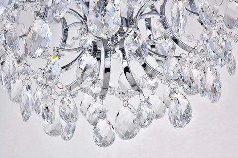 Close-up of Dope Crystal Raindrop Pendant Chandelier With Adjustable Chain For Dining Room Living Room Bedroom And Entryway 16 Inch