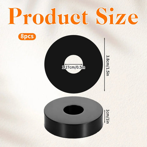 Heavy Duty Rubber Isolation Mounts And Anti Vibration Pads Built Mean To Crush Appliance Rattle With Grippy Wear Base and Quick No Tools Setup For Steady Everyday Machinery, black rubber, size 3.8cm x 1cm, set of 8.