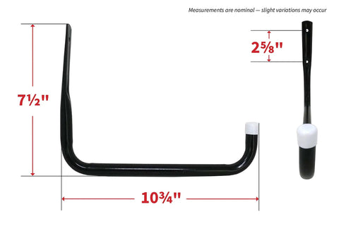 Heavy Duty Steel 10 Inch Garage Storage Utility Hooks 4 Pack Black Powder Coated Rust Resistant Wall Mount Hooks dimensions