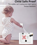 Child interacting with tamper-resistant Built Different USB C Wall Outlets With Built In Night Lights And 4.8A Fast Charging Ports.