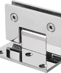 Heavy Duty 304 Stainless Steel Glass Shower Door Hinges for 6 To 12Mm Frameless Glass Door 90 Degree Pair close-up.