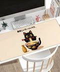Cat Eat Ramen Meme Mouse Pad Slaps Your Desk With Style, 12x16 Inch, non-slip rubber, humor design for office setup