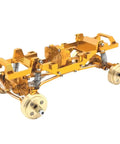 Beefed Up RC Car Chassis Frame Upgrade Kit For 1 24 Scale Crawlers, 6061 Aluminum And Brass Construction, Dual Speed Gearbox, Yellow Finish.