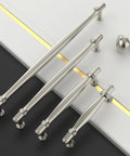 10 Pack 5 Inch Brushed Satin Nickel Cabinet Handles for Kitchen Cabinets and Drawers, Durable Cabinet Pulls on black and white surface