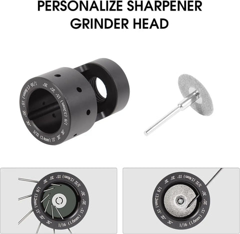 Pro Grade Tungsten Sharpener Grinder Head For TIG Welding Rotary Tool with wheels, aluminum multi-angle head
