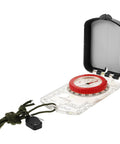Orienteering Compass With Scale Ruler And Mirror Glow In The Dark Navigation Tool for hiking, camping, and survival with open mirror