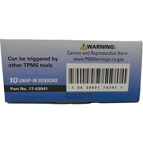 Universal Programmable TPMS Sensor Snap In Multi Frequency Engineered For 95 Percent Vehicle Coverage Cuts Service Time And Inventory Box Of Ten For Easy Install, 10-sensor box