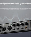 Plug And Play USB Audio Interface For Home Studio With Two Mic Preamps, 48V Phantom Power, Guitar And Bass Instrument Input