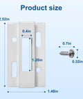 Universal Sliding Door Keeper And Hook Latch Replacement For Pella And Micron 1200 Series Extruded Aluminum Door Latch Kit With Four Mounting Screws White Finish Compatible With Viking And Similar Sliding Doors dimensions shown