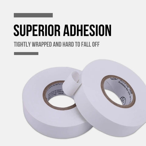 10 Pack White Electrical Tape Waterproof Three Quarters Inch By Sixty Six Feet Pro Grade Industrial Grade High Temp Vinyl