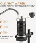 Close-up of Dope Portable Manual Espresso Maker with temperature control for hot, tepid, and cold water extraction.