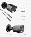 4 Pack 1080P HD Security Cameras For Outdoor And Indoor Use With 1920TVL, IP66 Waterproof, showing lens and power port details