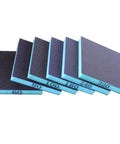 Top Shelf Workhorse Sanding Sponge Set Six Piece Kit With 60 To 320 Grit Double Sided Blocks Wet Dry Use On Wood Metal Auto Body Smooth Out Scratches And Blemishes Daily, six sanding sponges arranged by grit.